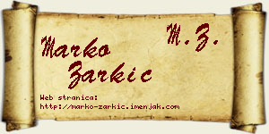 Marko Žarkić vizit kartica
